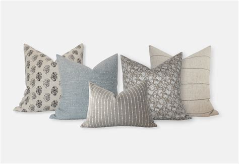 Blue Sofa Pillow Set | Pillow Combinations - Textileish