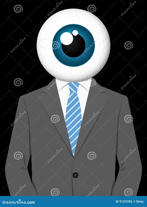 Business Man with Eyeball Head Stock Vector - Illustration of survey ...