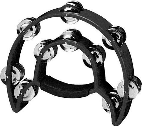 YMC TAM20BLACK Double Row Tambourine Metal Jingles Hand Held Percussion Ergonomic Handle * Read ...