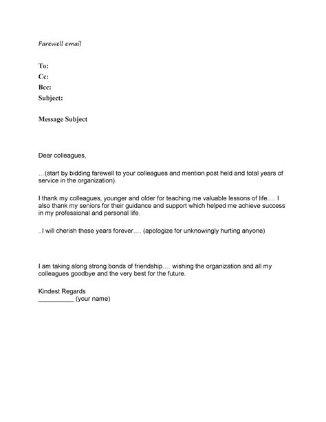 Farewell Letter To Colleagues In Office - Sample Resignation Letter