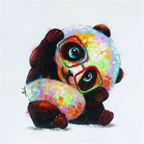 24 in. H x 24 in. W "Smarty Panda" Artwork in Acrylic Canvas Wall Art ...