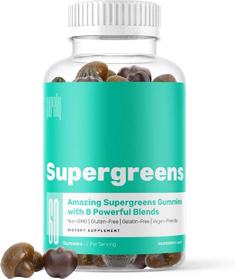 Buy Supergreens Gummies - 8 Greens Blend - Promotes Immunity, Detox ...