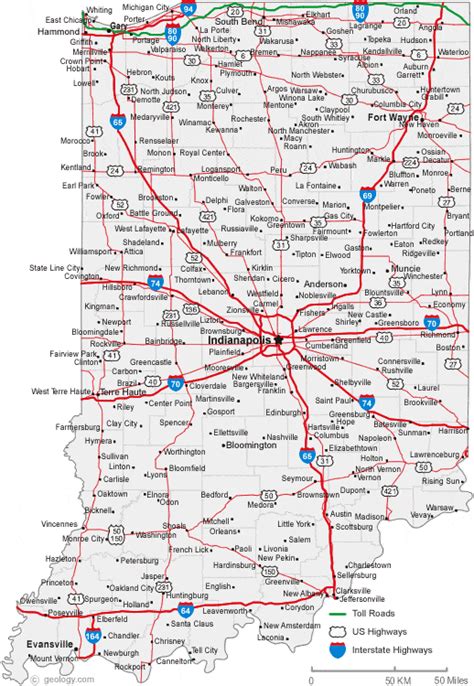 Map of Indiana Cities - Indiana Road Map