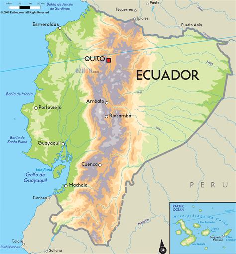 Road Map of Ecuador and Ecuador Road Maps