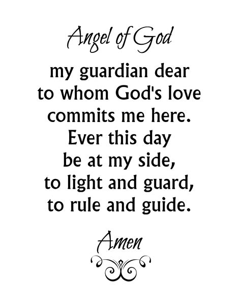 Angel of God Prayer Print, Guardian Angel Prayer, 5x7 8x10 Christian ...