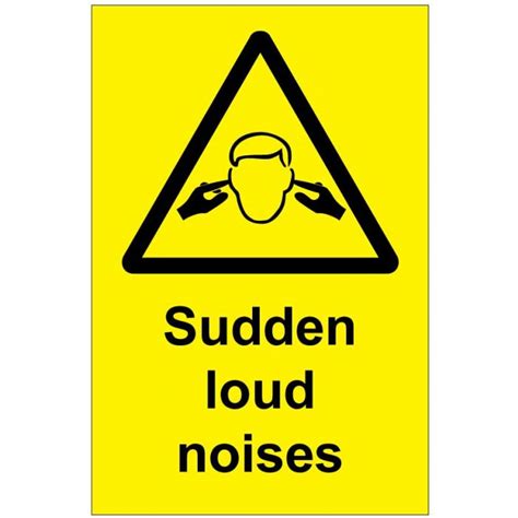 Sudden loud noises (b) safety sign