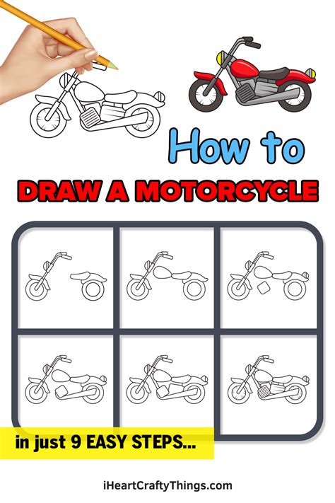 Motorcycle Drawing - How To Draw A Motorcycle Step By Step