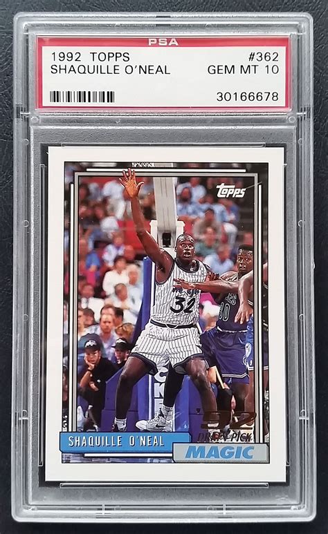 1992 Topps Basketball Shaquille O'Neal Rookie Card graded Gem Mint 10 ...