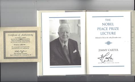 The Nobel Peace Prize Lecture- Jimmy Carter Signed - Calix Books