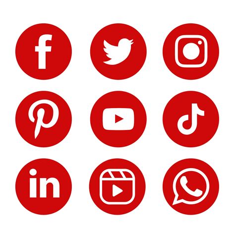 Red vector Social Media Icons - Socialmediaicons