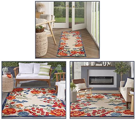 Nourison Home Rose Border Indoor/Outdoor Rug - QVC.com