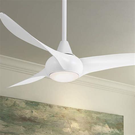 Led Light Wave Modern Ceiling Fan With Remote Control White - Ceiling ...