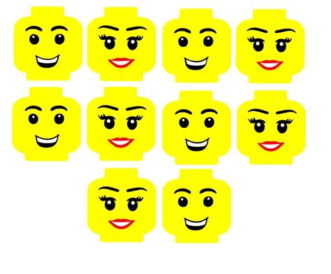 10 Lego heads and 50 Lego brick vinyl decals Great for