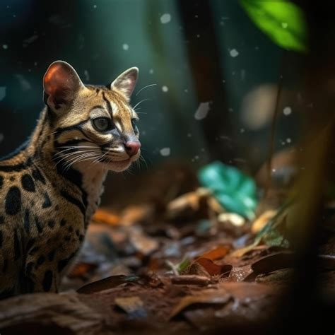 Premium AI Image | Margay in natural habitat generative AI