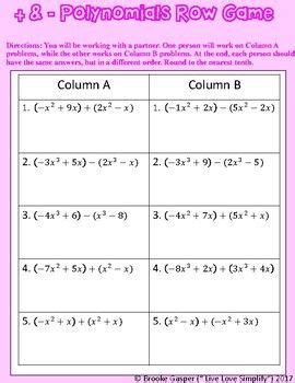 Addition Of Polynomials Worksheet - teachcreativa.com