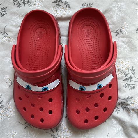 lighting mcqueen crocs size us mens 4 women’s 6... - Depop