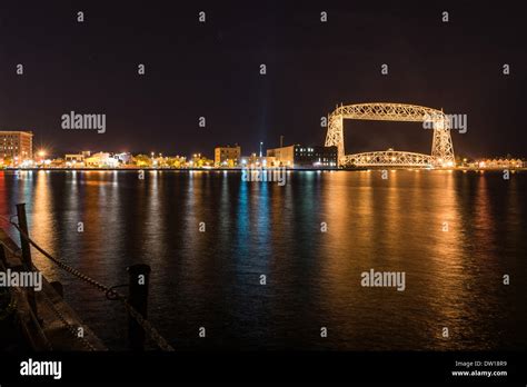 Duluth skyline at night Stock Photo - Alamy