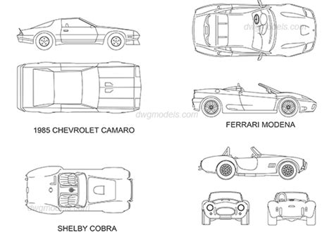 Sport cars DWG, free CAD Blocks download