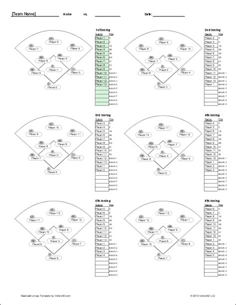 Printable Baseball Position Chart