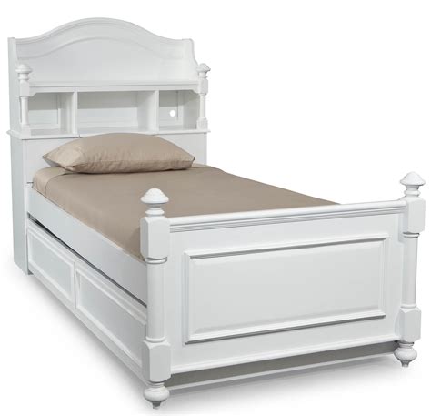 Legacy Classic Kids Madison Twin Size Bookcase Bed with Turned Posts, Arched Headboard and ...