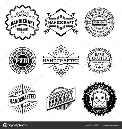 Simples Mono Lines Logos Collection Criatividade Diy Craft imagem ...