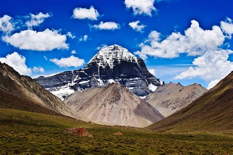 Mount Kailash Hd Wallpaper For Desktop Mount kailash mountains snow mountain blue sky white cloud