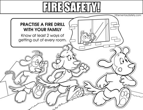 Fire safety for kids coloring pages