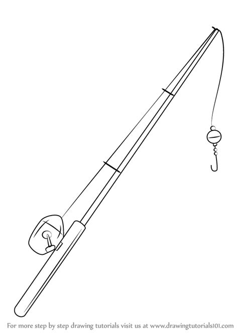 Fishing Pole Drawing Simple - Easy To Draw Fishing Pole | Bodewasude