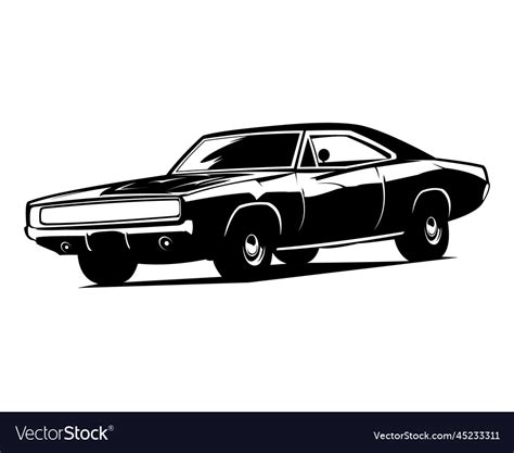 Dodge charger car logo silhouette Royalty Free Vector Image