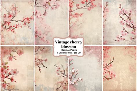 Vintage Cherry Blossom Background Graphic by JinnyStudio7559 · Creative ...