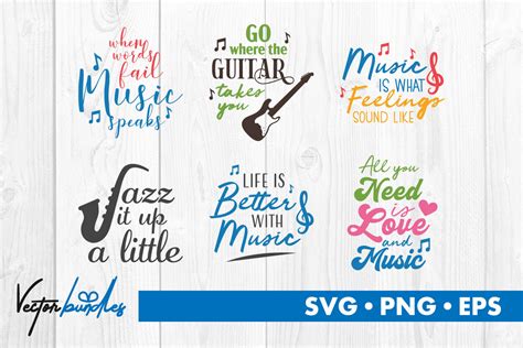 Music quotes bundle svg By Vectorbundles | TheHungryJPEG