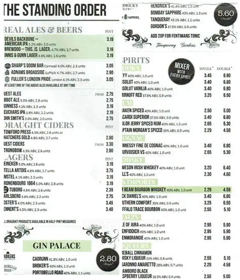 The White Lady (JD Wetherspoon) Menu - Zomato UK