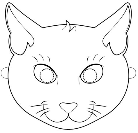 Halloween Black Cat Mask Coloring Page - Free Printable Coloring Pages ...