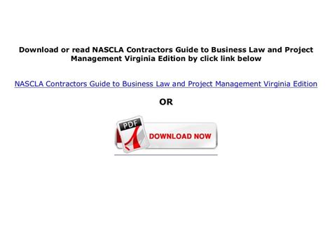 [E.B.O.O.K] LIBRARY NASCLA Contractors Guide to Business Law and Project Management Virginia ...