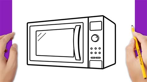 HOW TO DRAW A MICROWAVE OVEN EASY - YouTube