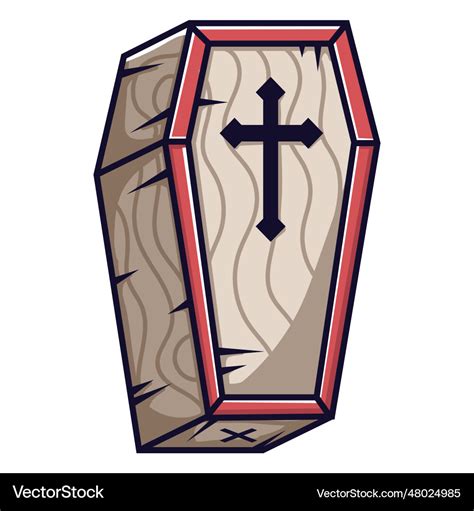 Coffin icon cartoon Royalty Free Vector Image - VectorStock