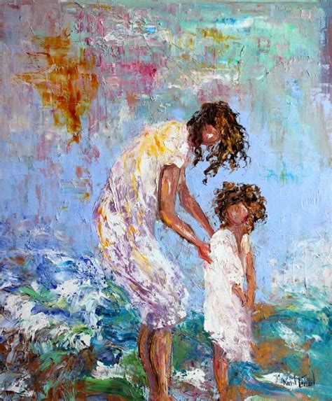 Karen Tarlton: Original oil painting Mother and Child at the Beach by ...