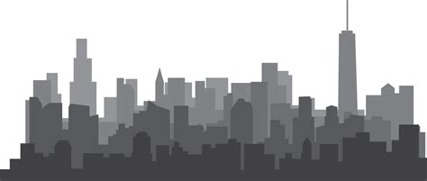 New York Skyline Drawing Outline