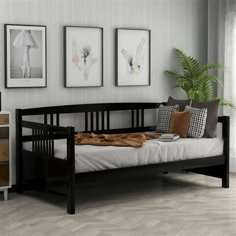 Modern Solid Wood Daybed,Wooden Daybed Frame Twin Size, Twin Wooden ...