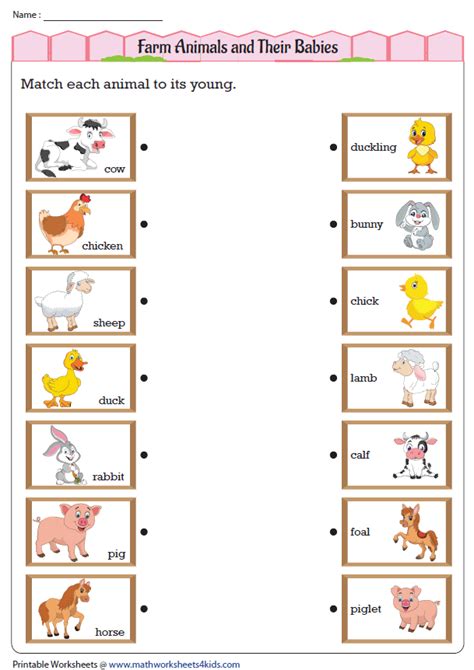 Animals and their young worksheets – Artofit