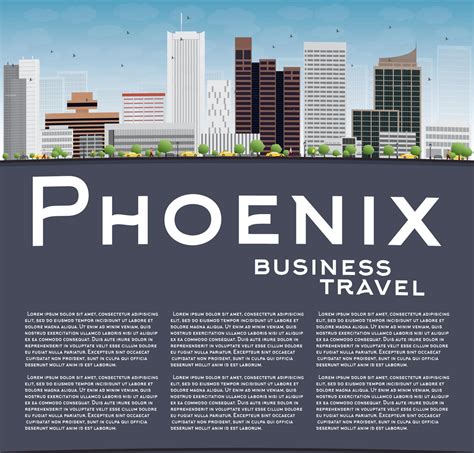 Phoenix Skyline with Grey Buildings, Blue Sky and copy space. 5358615 Vector Art at Vecteezy