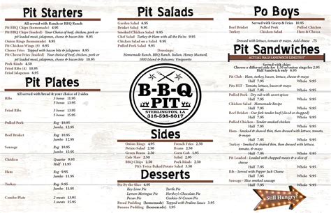 BBQ Pit Menu, Menu for BBQ Pit, Monroe, Monroe - Urbanspoon/Zomato