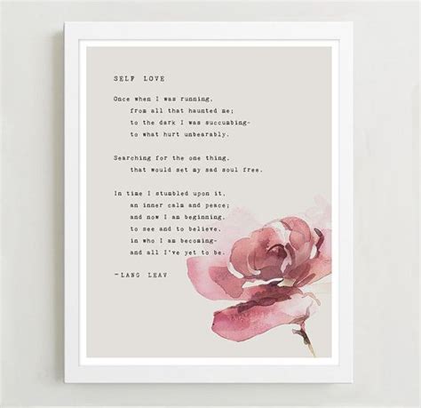 Lang Leav Self Love Poem Wall Decor Art Dorm Poster Gifts - Etsy | Self ...