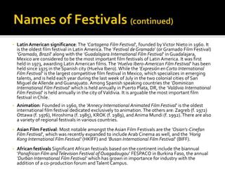 Significant or notable film festivals independant | PPT