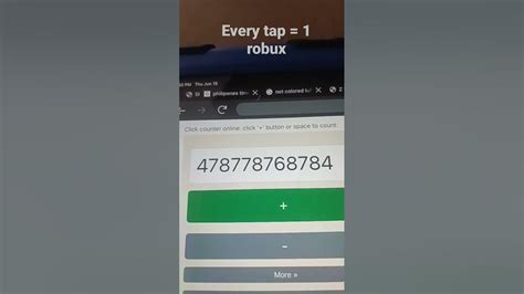 each tap is one robux #roblox - YouTube