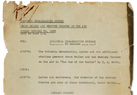 Christie's auctioning off an original 'War of the Worlds' script