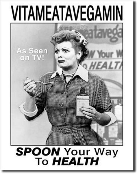 I LOVE LUCY - Lucy Vitameatavegamin Lucille Ball Tin Metal Sign - Plaques & Signs