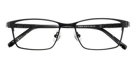 Men's Rectangle Eyeglasses Full Frame Titanium Black - FT0235