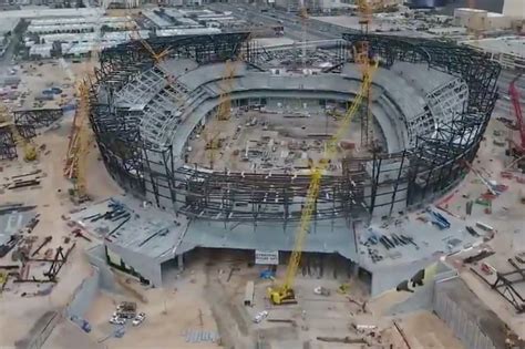 Watch: Drone footage of Raiders Las Vegas stadium under construction - Silver And Black Pride