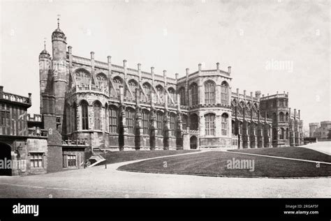 Vintage 19th century photograph: south front of St. George's Chapel, Windsor Stock Photo - Alamy